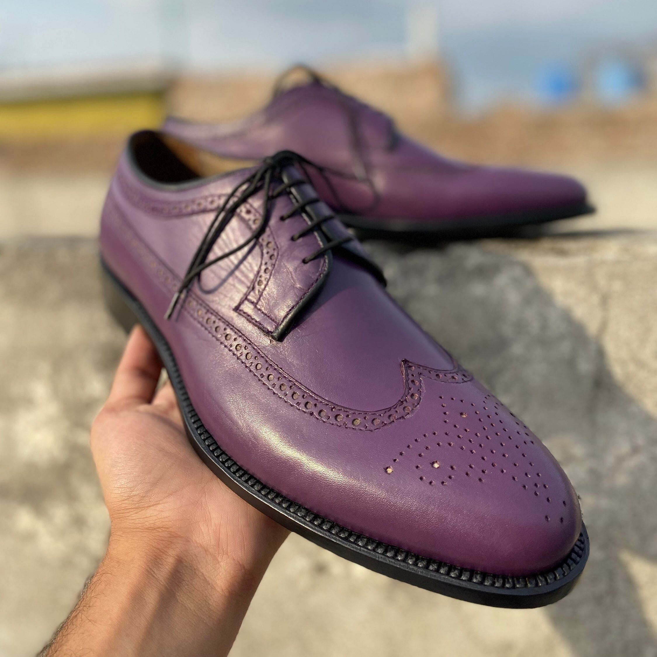 purple dress shoes