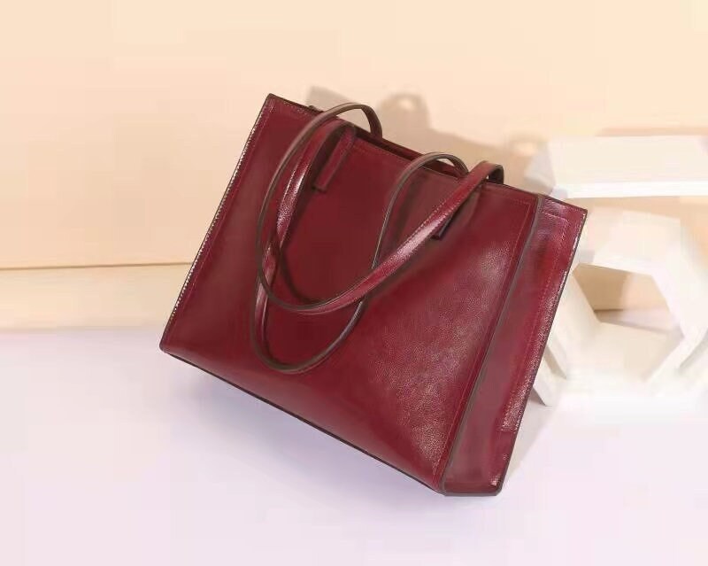 Ginevia Top Grain Genuine Leather Handbag Shoulder Bag Polished Leather