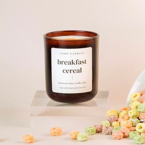 Breakfast Cereal Candle (Froot Loops) - 100% soy, hand-poured, vegan wax | gourmand, food candles