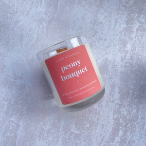 Peony Bouquet - 100% soy, hand-poured, vegan wax | floral, fresh candle