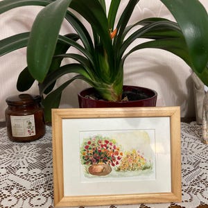 FLEURS, plantes, aquarelle originale réalisée par mes soins, ce n’est pas une impression.