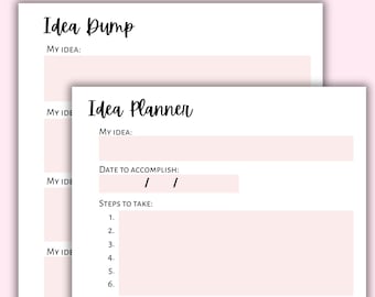 Idea Dump Printable Planner for Digital Download