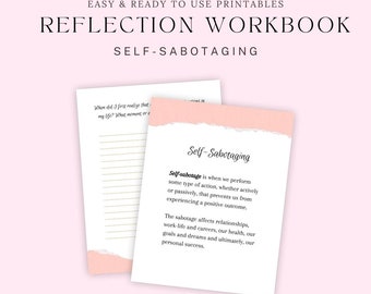 Self-Sabotage Reflection Journal: 25 Printable Pages (Digital Download)