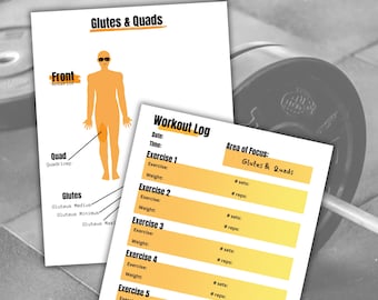 Printable Workout Log Sheets | Gym Tracking Sheet | Record Your Exercises, Reps, Sets & Weight