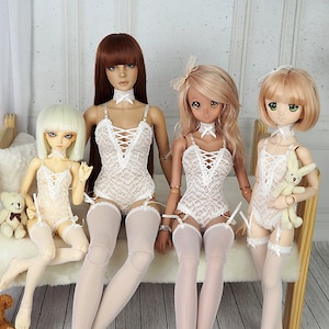 Minifee, Smart Doll Pear, Iplehouse Sid, 1/4, 1/3 Bjd - LOVE LACE COLLECTION White body with garters, stockings, collar  for dolls