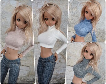 MSD 1/4, Smart Doll Pear 1/3 BJD - Jersey corto de cuello alto, blusa y suéter abrigado para muñecas. Elige el color del tamaño de la lista.