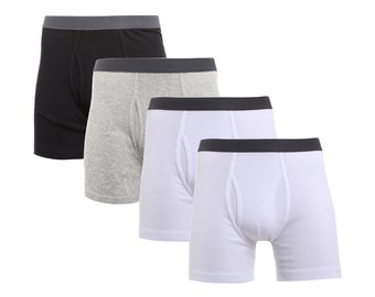 Cleocotton, (4-Pack) Mens Premium Cotton underwear Boxer Brief (Made in Egypt).