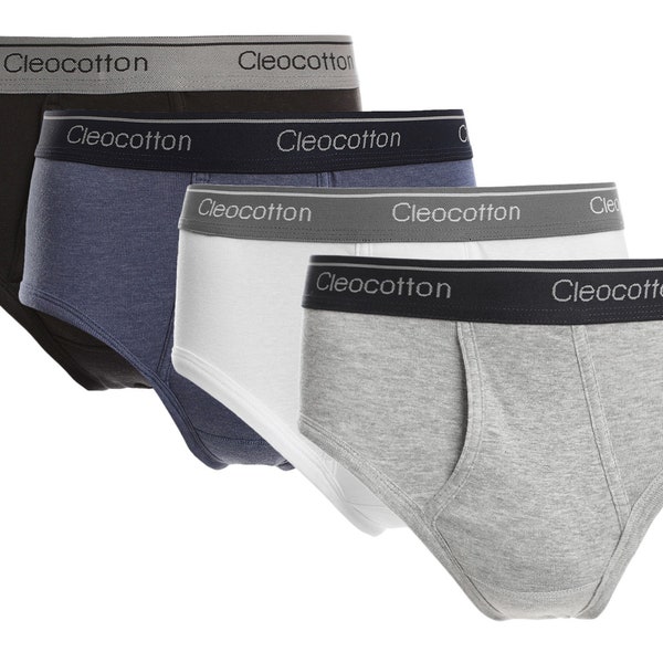 Cleocotton (4 Pack) | Mens underwear (Slim Fit) | Men’s Brief, multicolor packs | Cotton Rich, Breathable, Ultra Soft (Made in Egypt)