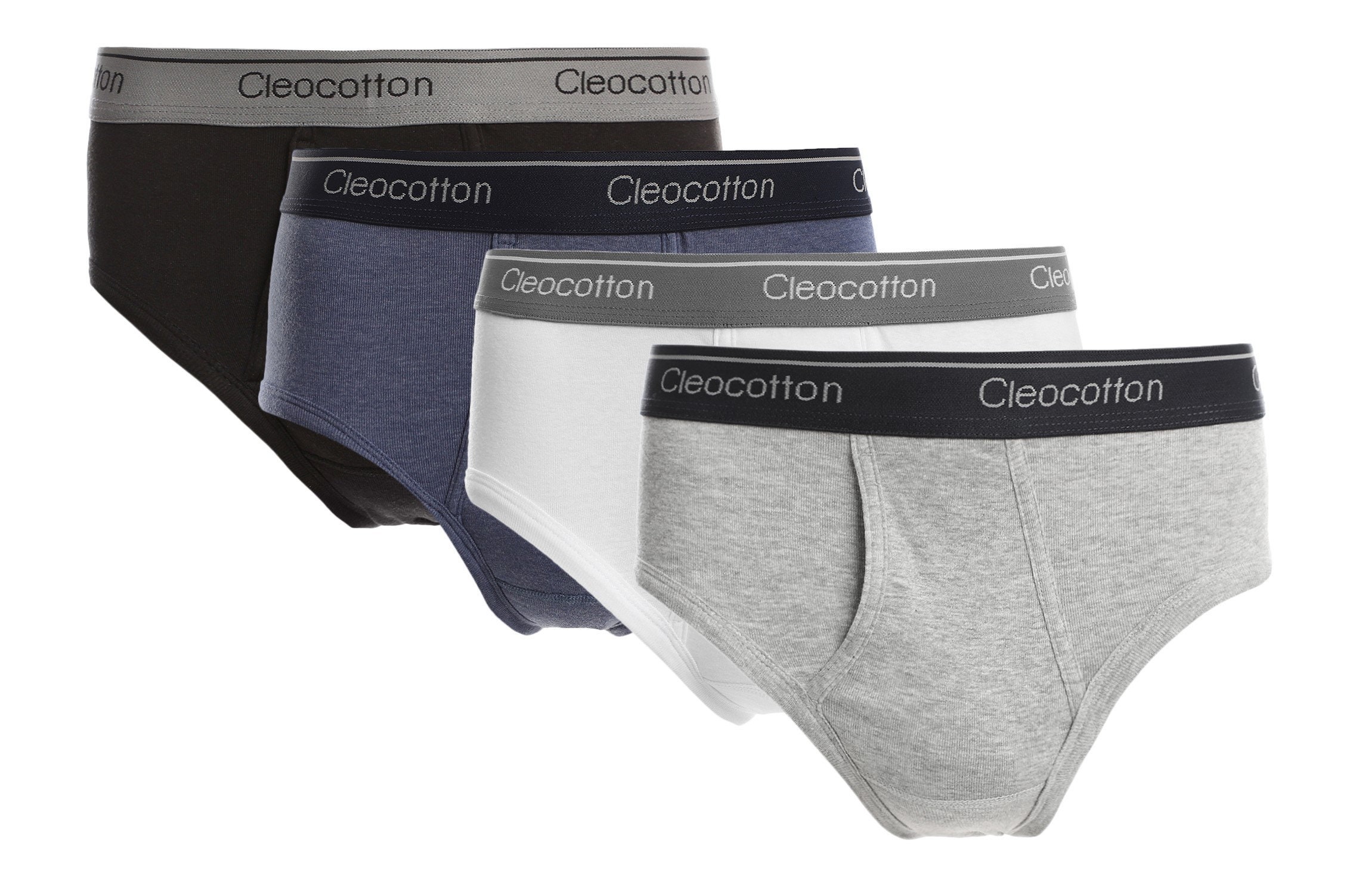 Cleocotton 4 Pack Mens Underwear slim Fit Mens Brief, Multicolor Packs  Cotton Rich, Breathable, Ultra Soft made in Egypt 