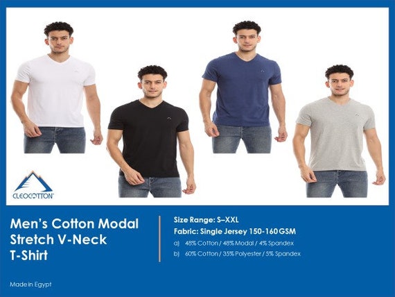 Cleocotton, 2-pack Premium Mens V-neck T-shirt Ultra Soft, Cotton
