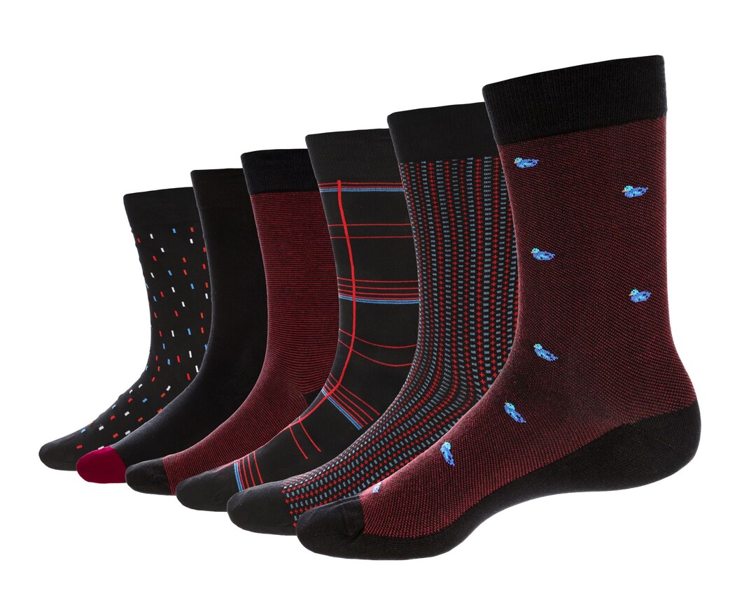 Men's 6pack Premium Cotton Rich Socks, Dress and Casual Socks made in