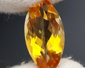 Natural Golden Citrine Gemstone, Marquise Cut, November Birthstone, 3.15ct
