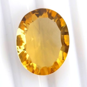 Natural Citrine Gemstone, 13.7x11x5.5 mm Concave Cut Citrine, Oval Shape, Yellow Citrine, Loose Gemstone, 4.90Ct Citrine November Birthstone