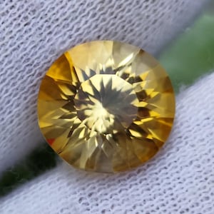 Natural Golden Citrine Quartz Round Brilliant Cut Stone, Citrine Loose Gemstone, 3.50 Ct 10.5 mm Golden Citrine Stone, Jewelry Making