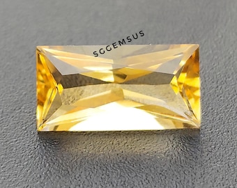 Natural Golden Citrine Baguette Princess Cut Gemstone – November Birthstone (12x6mm)
