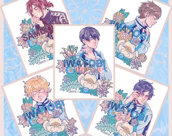 5x7 Art Print | Floral Themed Free!! Iwatobi Swim Club