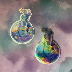 4" Aufkleber | Astronaut Weltraum Thema | Holo oder Matte