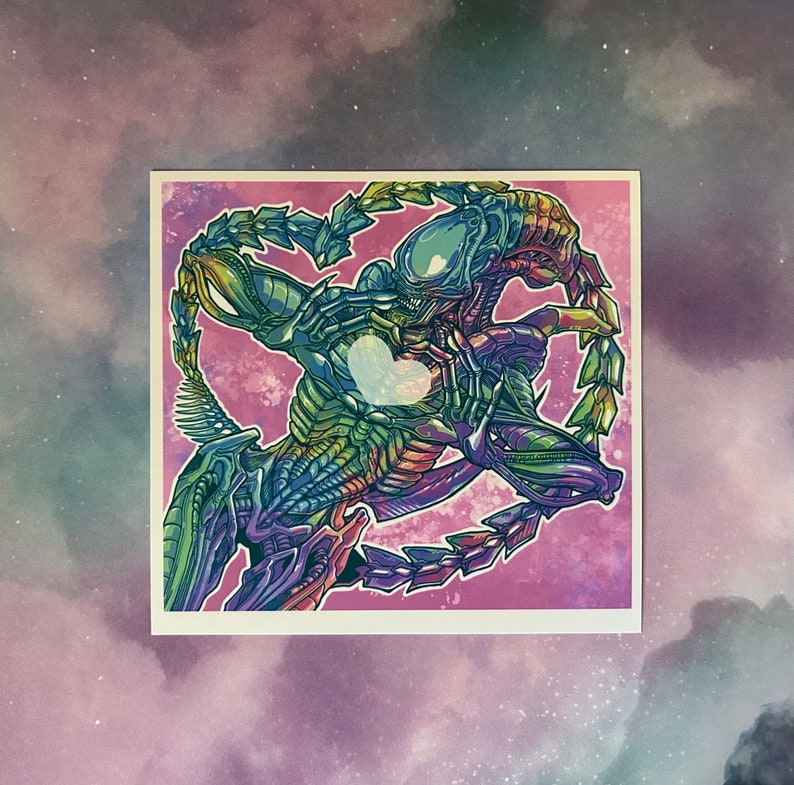 5"x5" Art Print | Pastel Idol Xenomorph Alien - Etsy