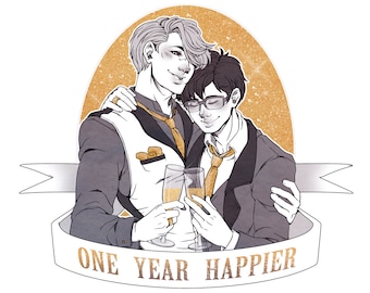 5"x7" Art Print | New Years Themed | YOI - One Year Happier