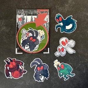 Adhesivo de 2 pulg., Juego de 5 adhesivos, Paquete Cryptid