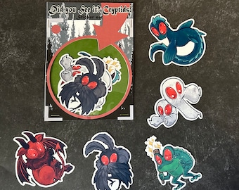 2" Sticker | Set of 5 Stickers | Cryptid Pack