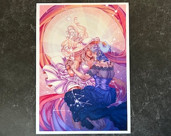 5&quot;x7&quot; Art Print | LGBTQ+ Pride | Sun & Moon Lovers