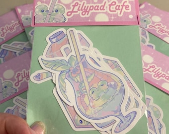 2.5” Sticker Pack | Cute Pastel Frogs | Beverage Summer Themed Stationary & Journal Supplies