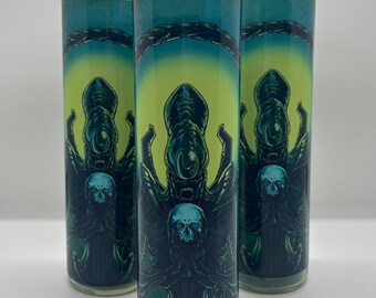 Retro Sci Fi Horror Theme | Alien Xenomorph | Art Candle & Stickers