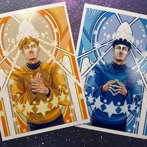 5"x7" Art Print | Art Deco Inspired Captain Kirk & Mr. Spock | The Original Series