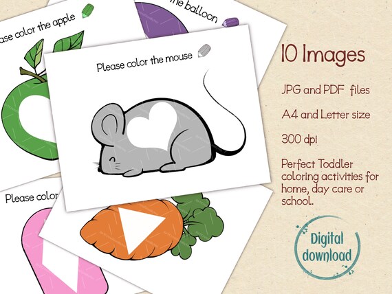 Printable Montessori Activities Digital Toddler Coloring - Etsy