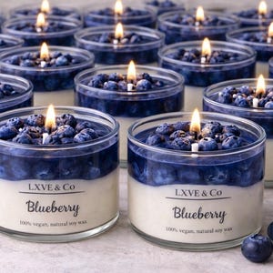 Handmade Blueberry Soy Candle | Vegan Dessert Candle - Etsy