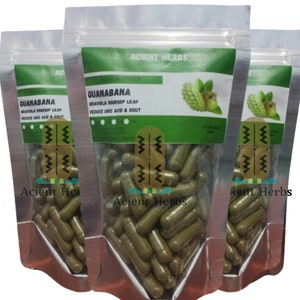 Pure Organic Graviola Soursop Leaf Extract Capsule - Organic  Capsules Guanabana 500 mg 10:1 Extract Non-GMO - Annona Muricata- Acient Herbs