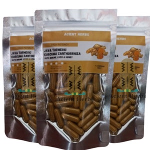 Ekstrakt naturalny z kurkumy jawajskiej w kapsułkach - Organiczne kapsułki z kurkumy Zanthorrhiza 500 mg 10:1 ekstraktu - Acient Herbs