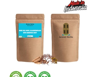 Organic Irish Sea Moss Capsules, Burdock Root & Bladderwrack, Vegan, 500mg