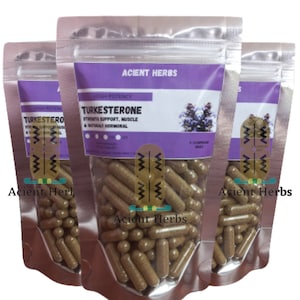 Organic Pure Turkesterone Extract Capsules - 500 mg Ajuga Turkestanica All Natural Acient Herbs