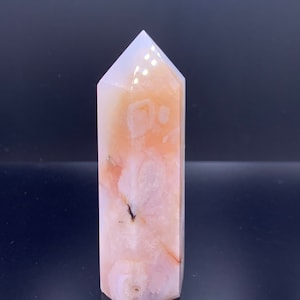 Rare Find High Quality Natural Carnelian Flower Agate Chakra Crystal Point Tower