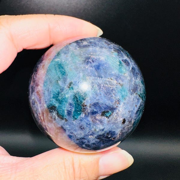 Rare Find Iolite Cordierite With Emerald Crystal Sphere