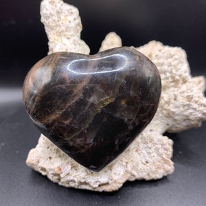 Rare Find Gorgeous Natural Black Moonstone Chakra Palm Heart