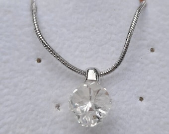 CzechBlack Silver Finish Necklace with Crystal Ball Pendant