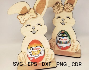 Süßer Osterhase für Ü Ei  Datei , Laser Cut Datei, Svg, Eps, Dxf, Png ,Cdr /#57/