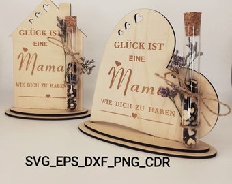 Mama Laser Cut Datei ,Mama Herz und Haus /#62/