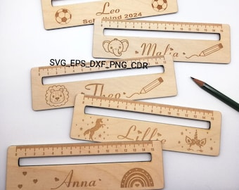 SVG lasercut file, 10 different motifs, reading aid for children, schoolchild /#67/