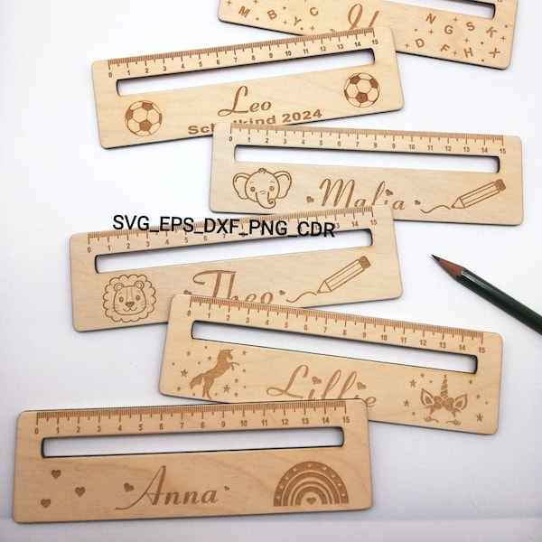 SVG lasercut file, 10 different motifs, reading aid for children, schoolchild /#67/