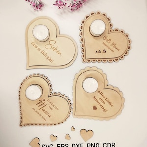 Mama Laser Cut Datei  , Muttertag, Teelichthalter,  Svg, Eps, Dxf, Png ,Cdr /#14/
