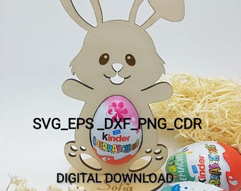 Cute Easter Bunny for Ü Egg File, Laser Cut File, Svg, Eps, Dxf, Png, Cdr /#59/