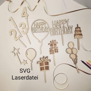 Joyeux anniversaire, décoration de gâteau d'anniversaire SVG, SVG, dxf, png /#4/