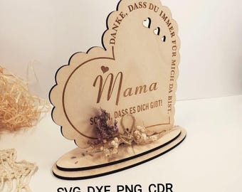 Mama Laser Cut File, Gift Idea Mother's Day, svg, cdr, png, dxf /#16/