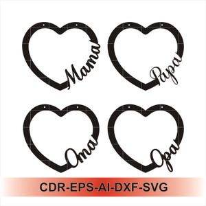 SVG , digitale Datei Herz Mama, Papa, Oma, Opa, Muttertag Vatertag /#85/