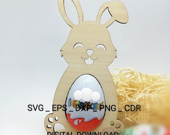 SVG laserskuren fil påskhareägghållare /#60/
