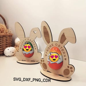 Uovo Kinder Sorpresa, file di taglio laser del coniglietto pasquale, SVG, EPS, DXF, PNG, CDR /#11/